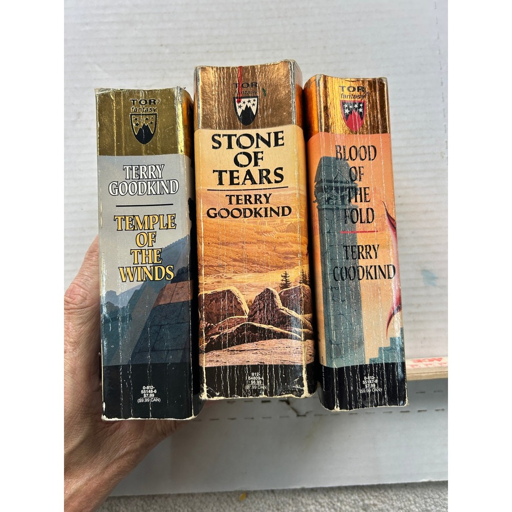 Terry Goodkind Sword of Truth Books 3 Paperback Set Stone of Tears Tor Fantasy